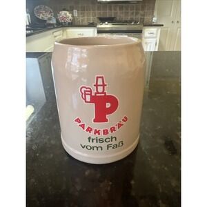 Vintage Parkbrau frisch vom FaB Stoneware Beer Stein Mug German 0.5‎ L 70s 80s
